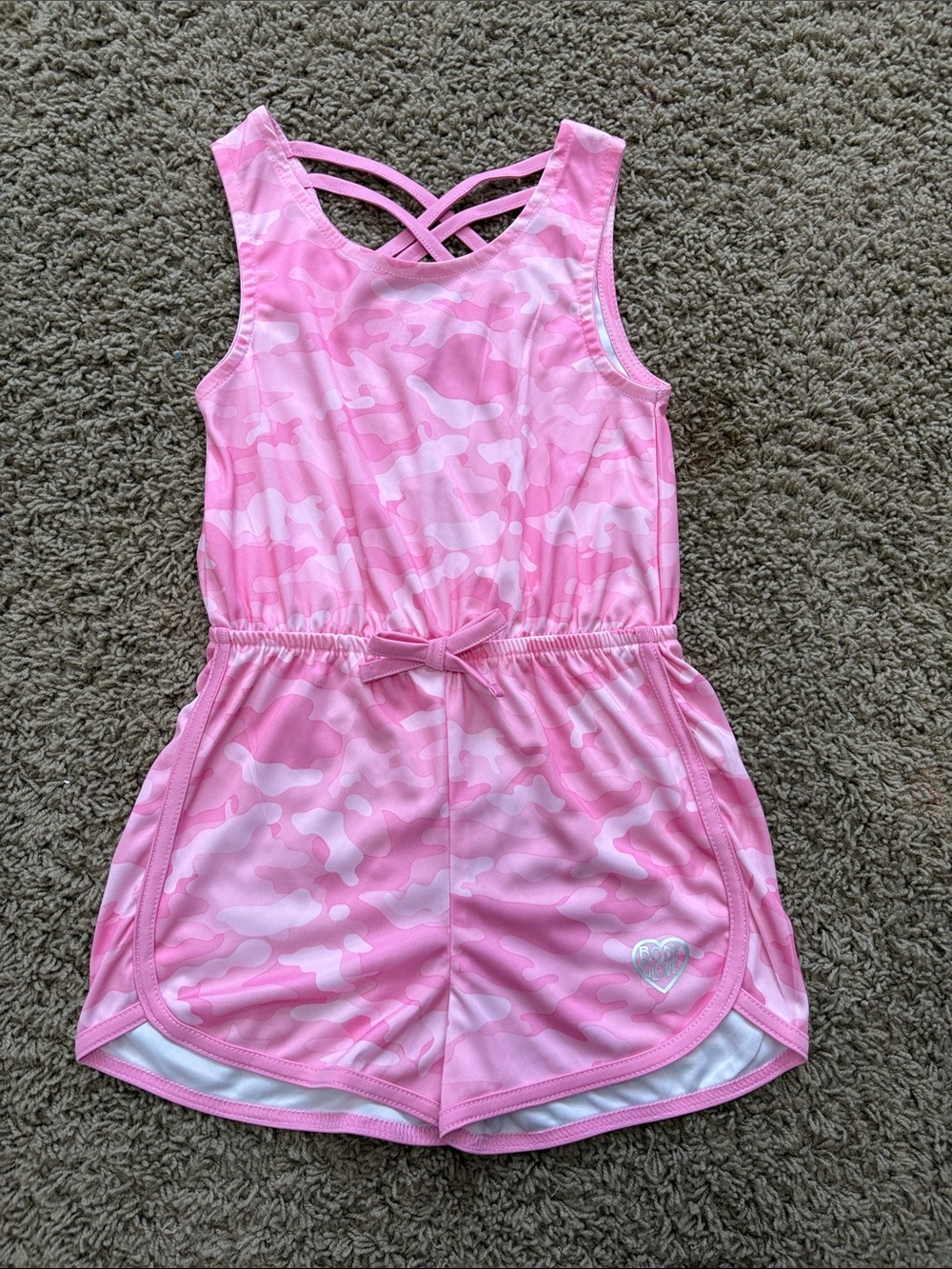 Body Glove Pink Camo Strappy Girls' Romper